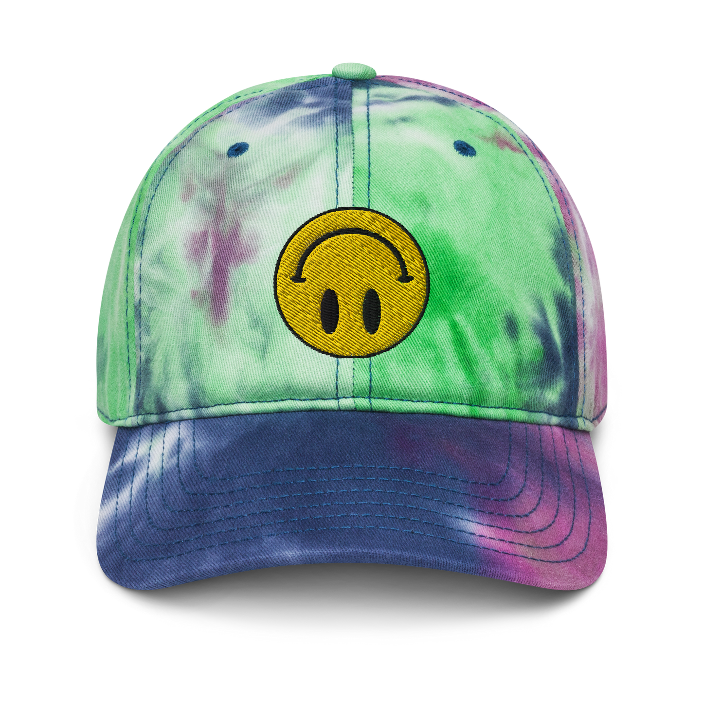 Upside Down Smiley tie-dye hat