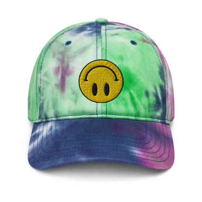 Upside Down Smiley tie-dye hat