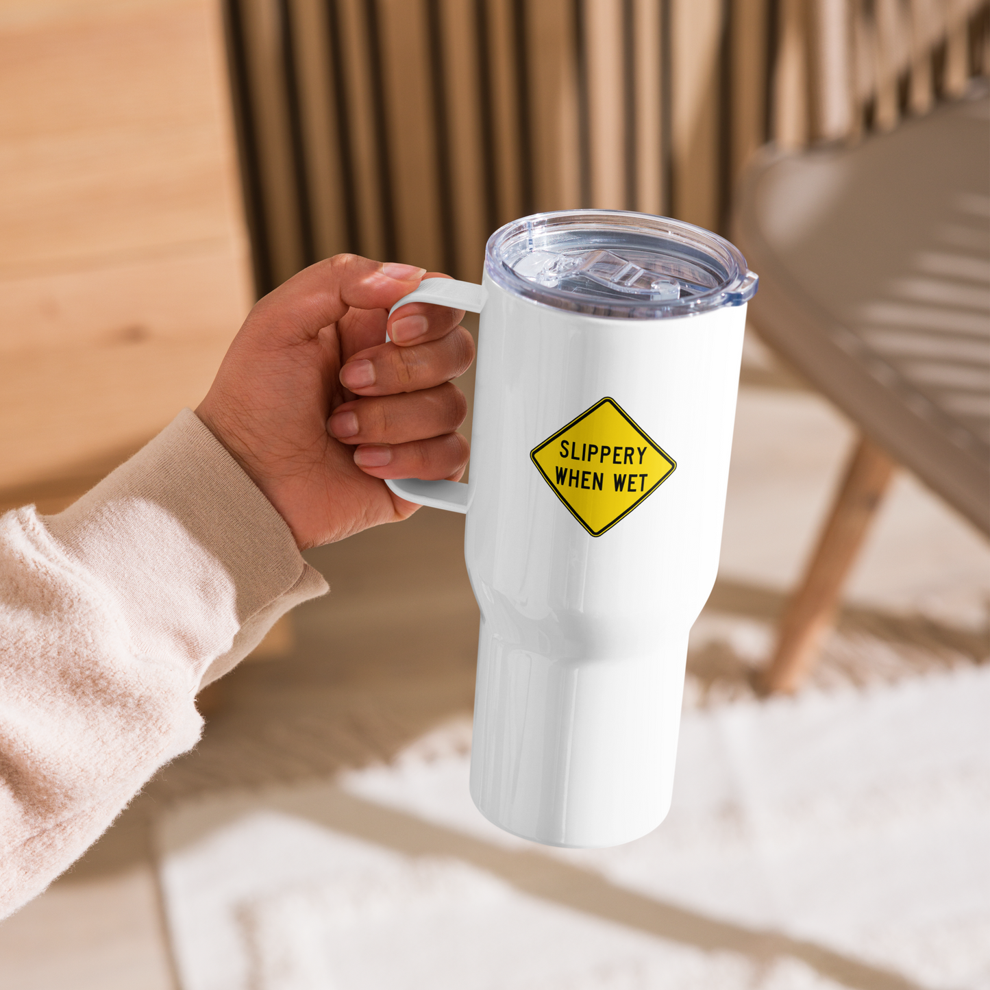 Slippery When Wet! stainless steel travel mug