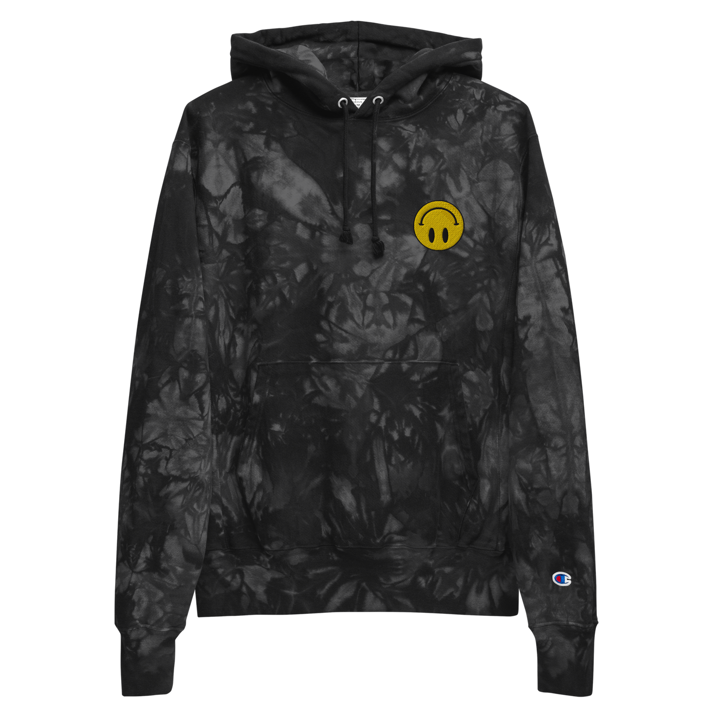 Upside Down Smiley x Champion tie-dye hoodie (unisex)