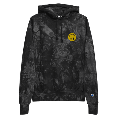 Upside Down Smiley x Champion tie-dye hoodie (unisex)