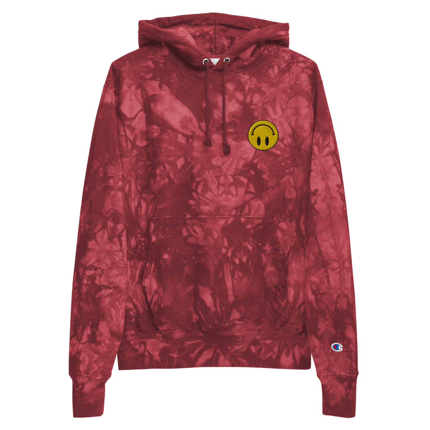 Upside Down Smiley x Champion tie-dye hoodie (unisex)