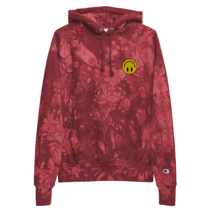 Upside Down Smiley x Champion tie-dye hoodie (unisex)