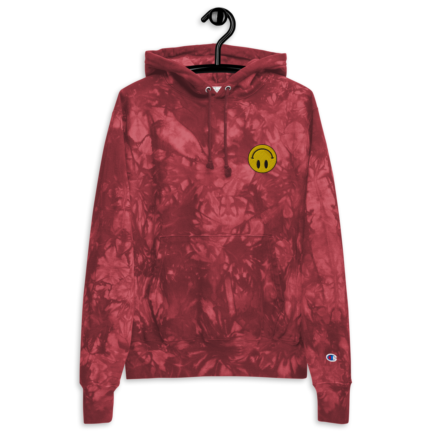 Upside Down Smiley x Champion tie-dye hoodie (unisex)