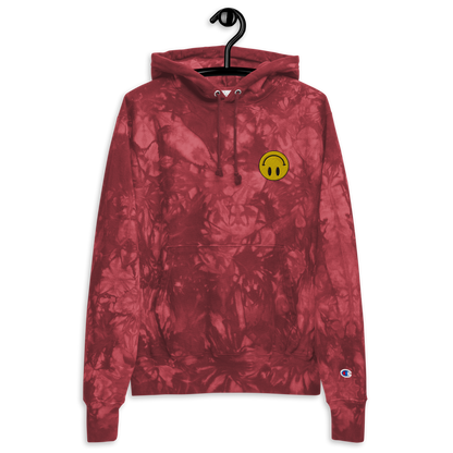 Upside Down Smiley x Champion tie-dye hoodie (unisex)