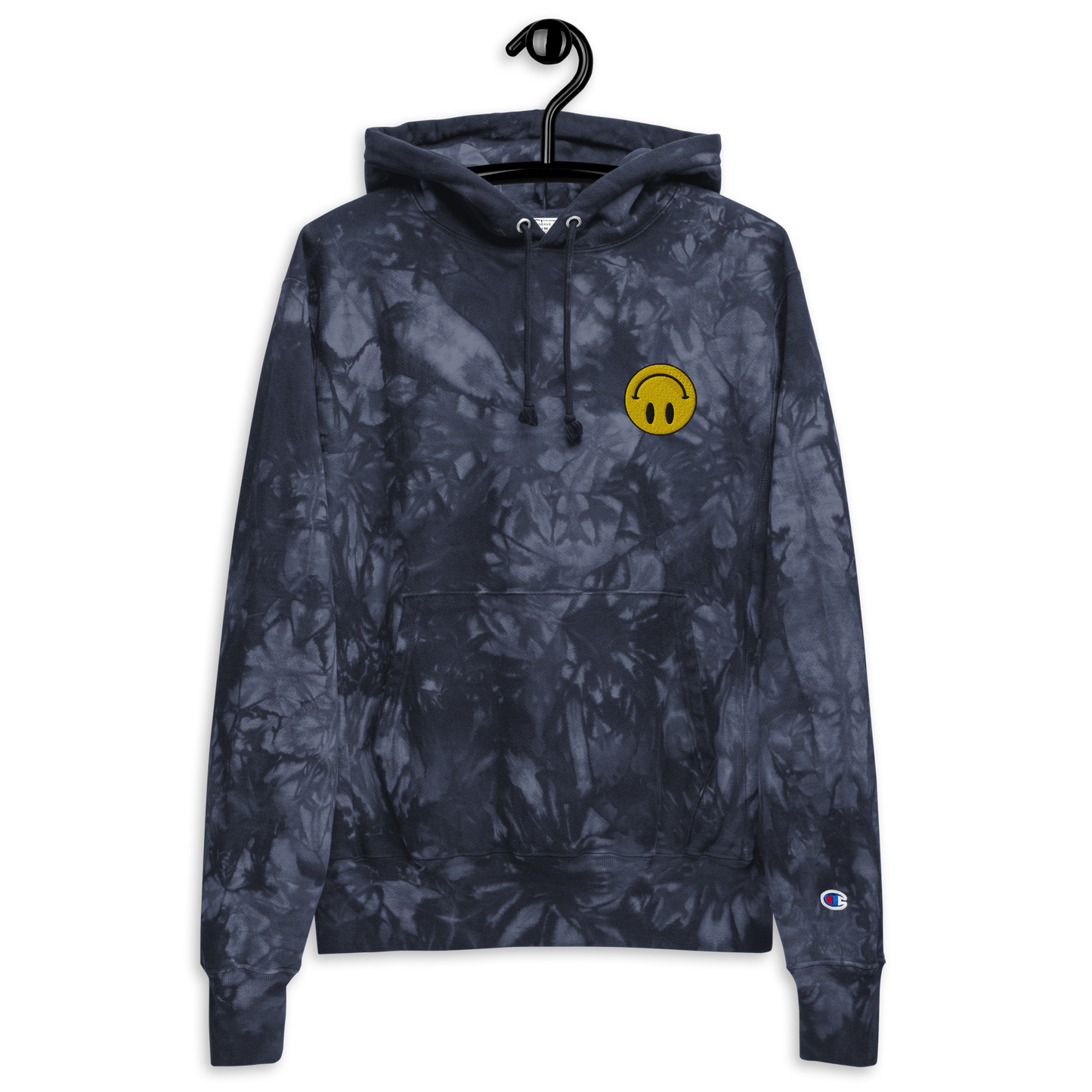 Upside Down Smiley x Champion tie-dye hoodie (unisex)