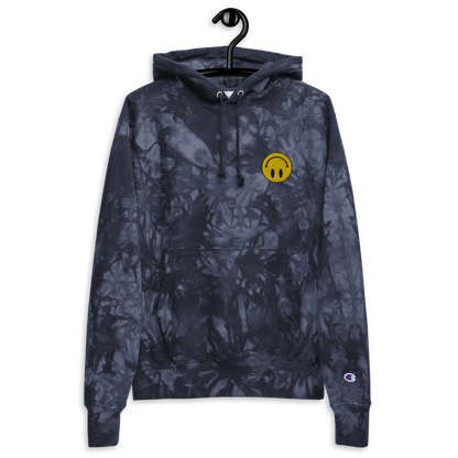 Upside Down Smiley x Champion tie-dye hoodie (unisex)