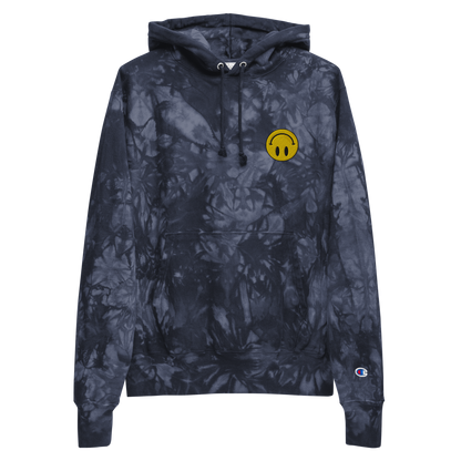 Upside Down Smiley x Champion tie-dye hoodie (unisex)