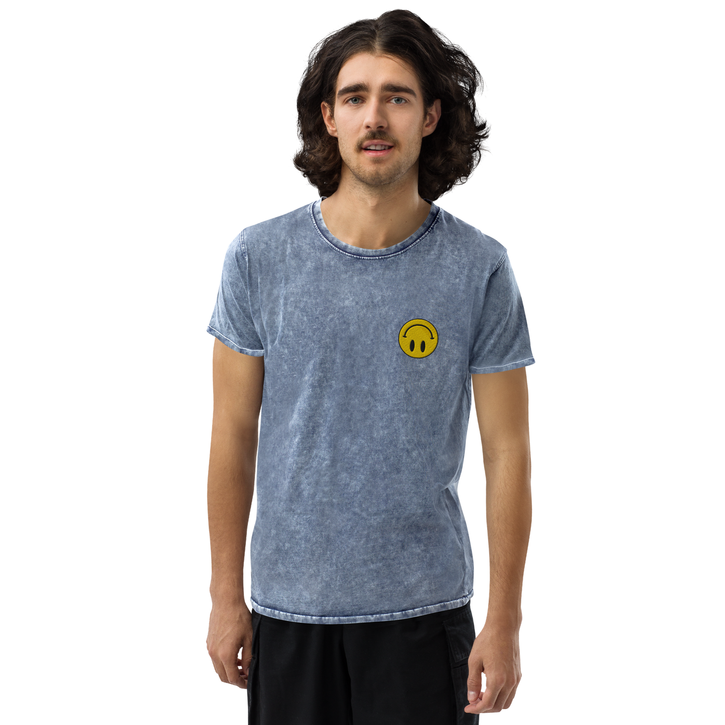 Upside Down Smiley denim tee