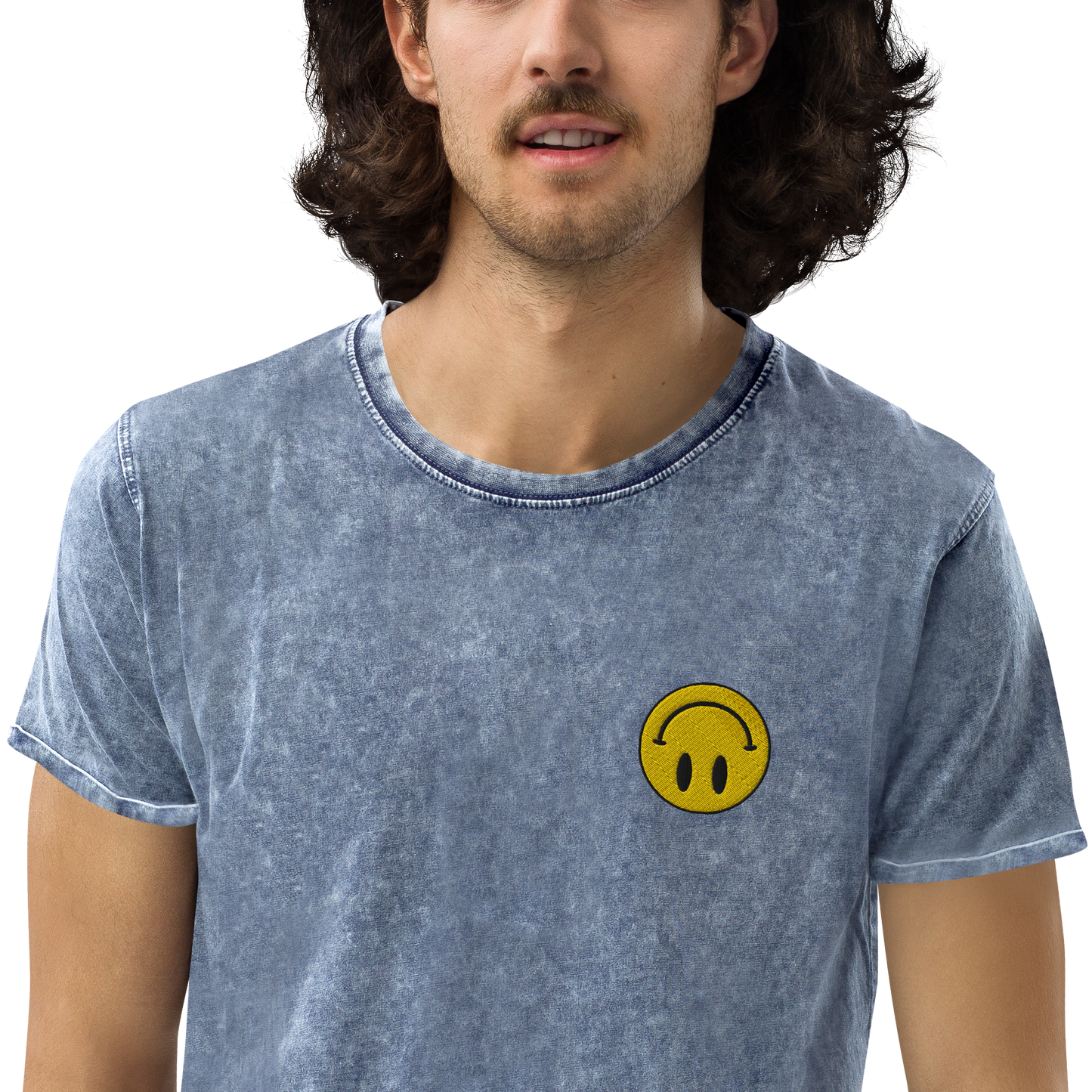 Upside Down Smiley denim tee