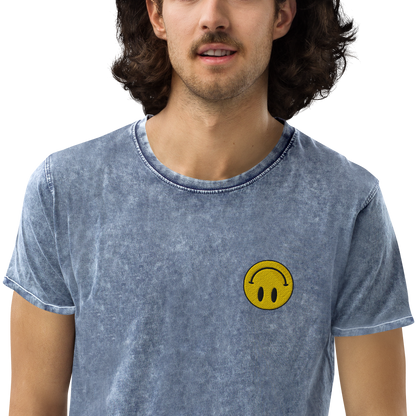 Upside Down Smiley denim tee