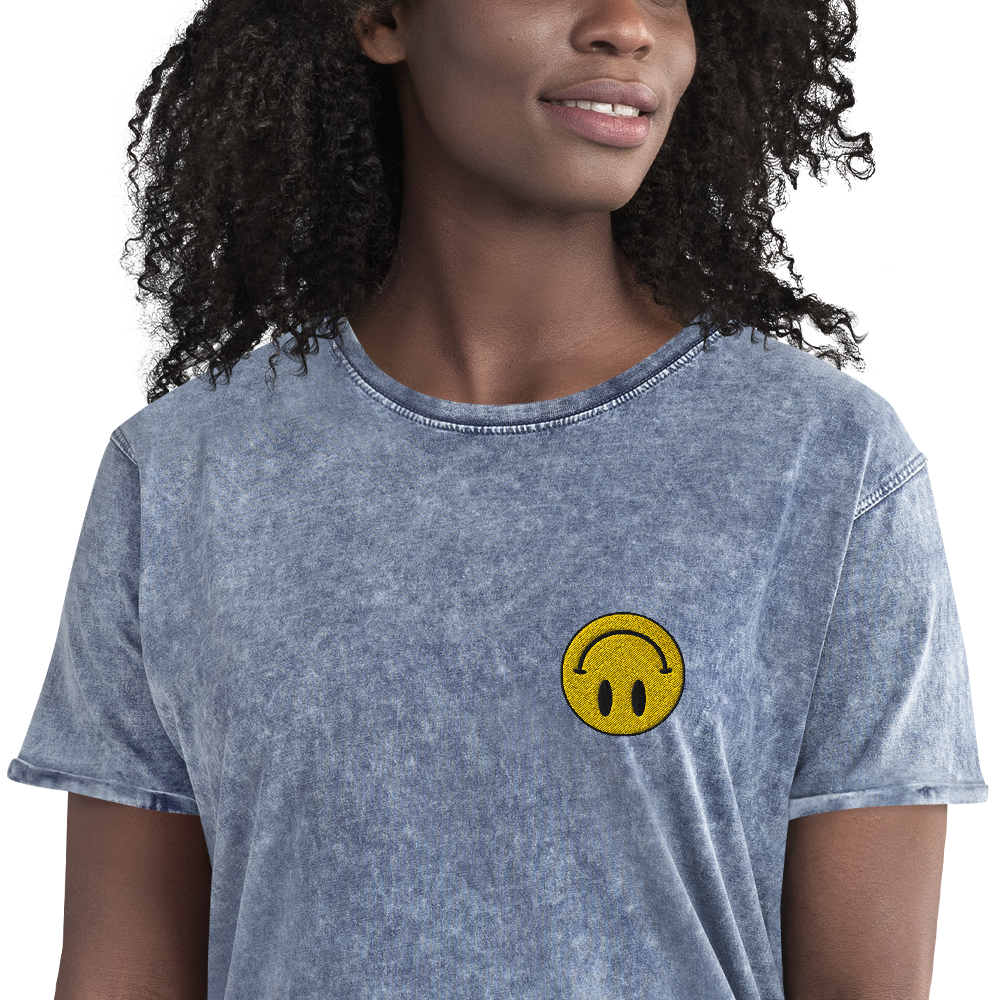 Upside Down Smiley denim tee