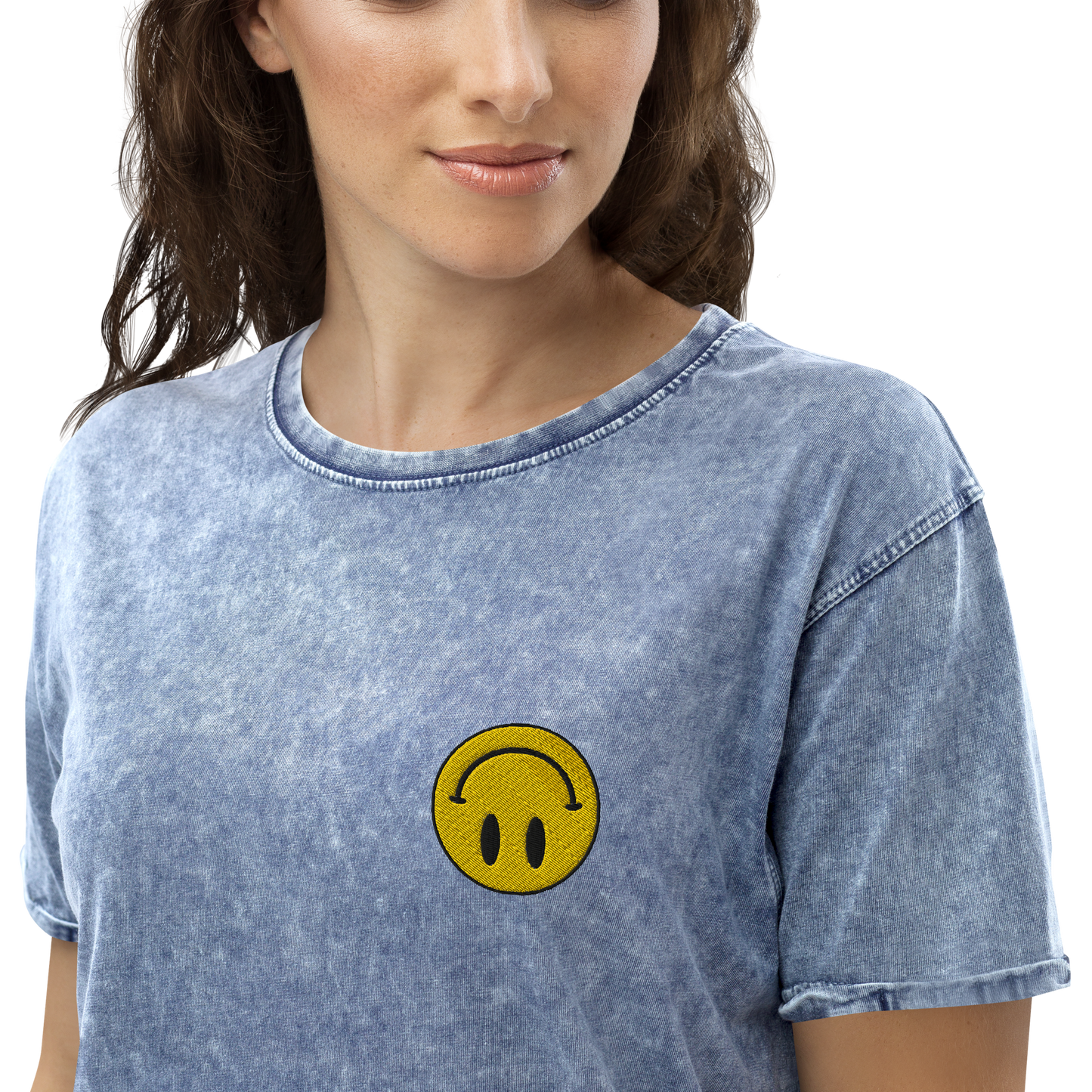 Upside Down Smiley denim tee