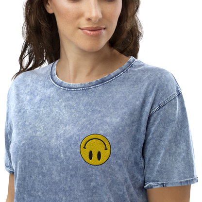 Upside Down Smiley denim tee