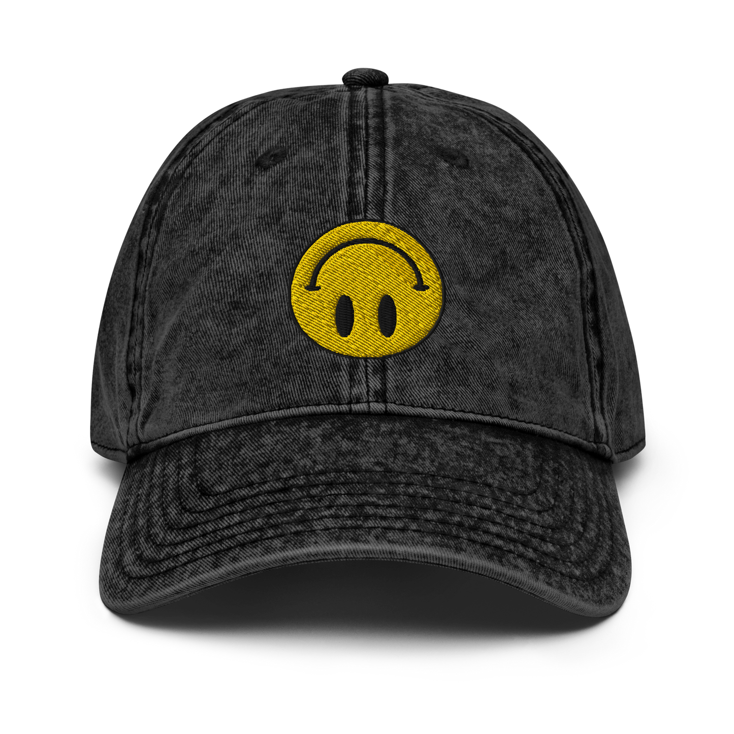 Upside Down Smiley vintage cotton twill cap