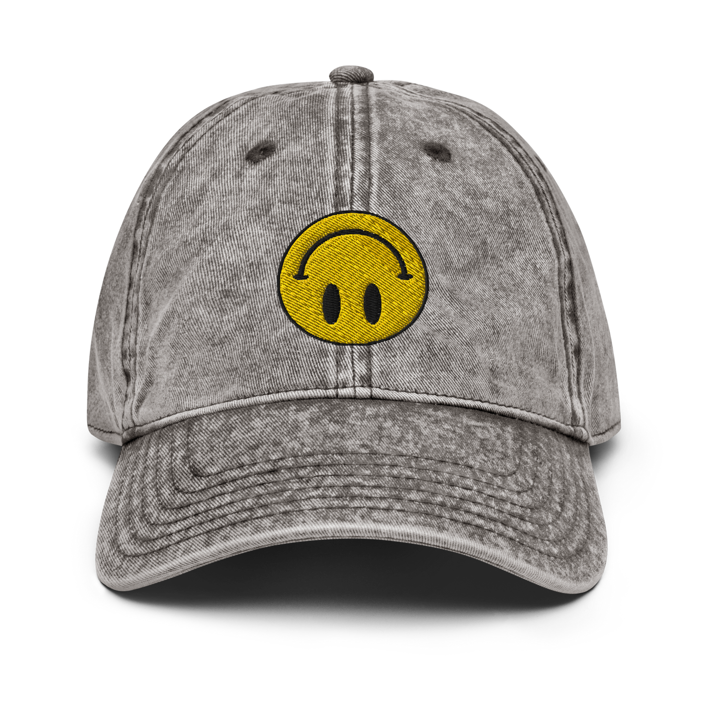 Upside Down Smiley vintage cotton twill cap