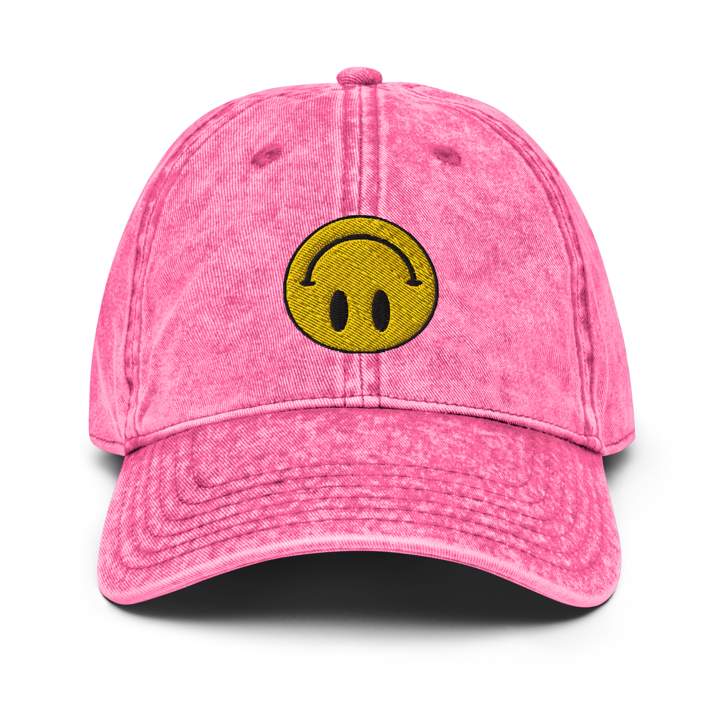 Upside Down Smiley vintage cotton twill cap