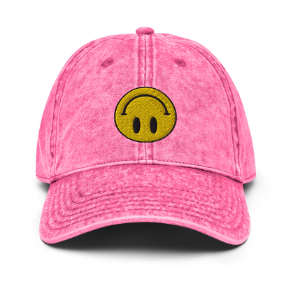 Upside Down Smiley vintage cotton twill cap