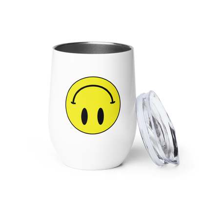 Upside Down Smiley stainless steel wine tumbler