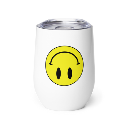 Upside Down Smiley stainless steel wine tumbler