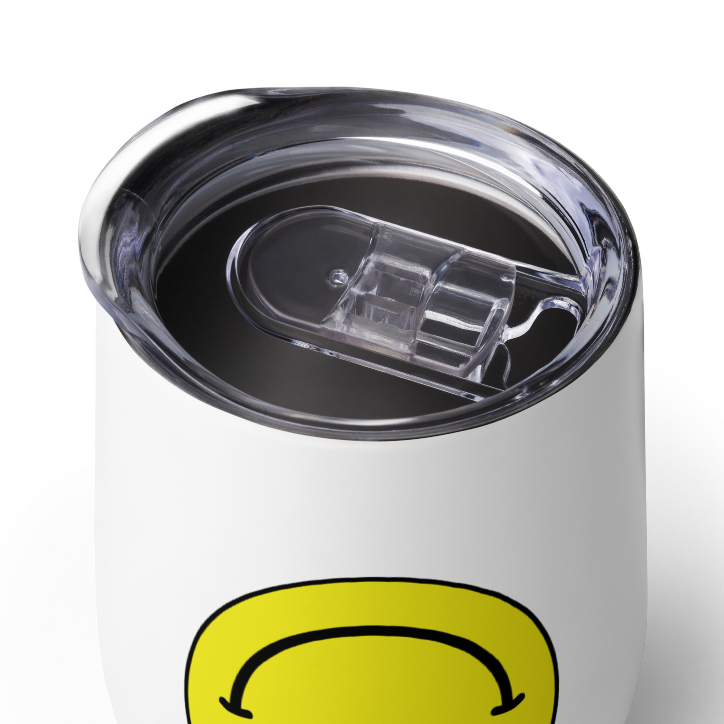 Upside Down Smiley stainless steel wine tumbler