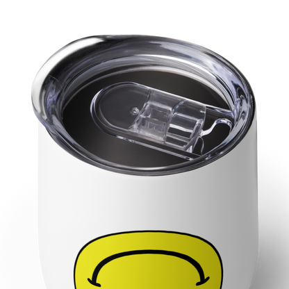 Upside Down Smiley stainless steel wine tumbler